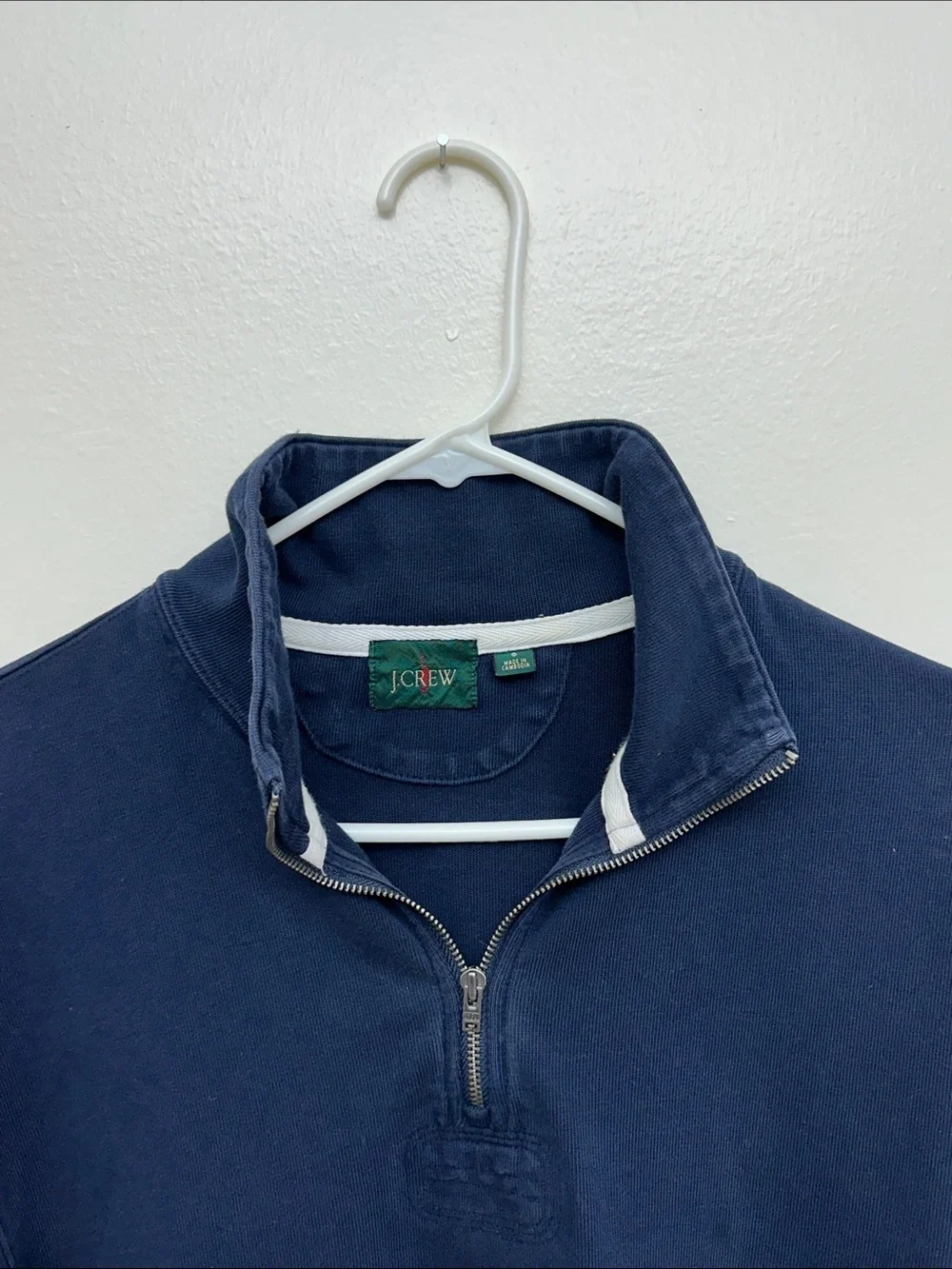 J. Crew Men's Navy Half-Zip Pullover Sweater
